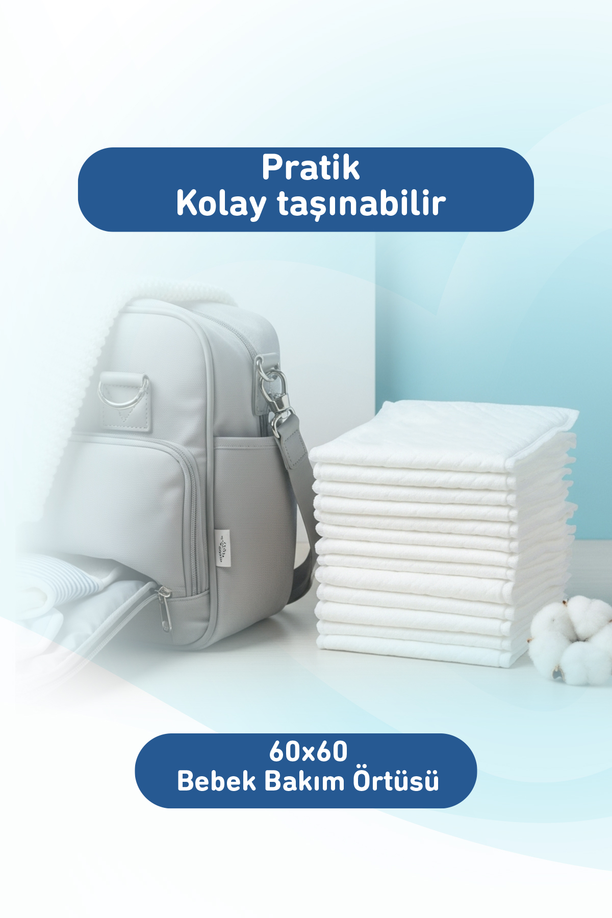 Giggles Bebek Bakım Örtüsü 60x60  Alt Açma Bezi 2 paket (20 adet)